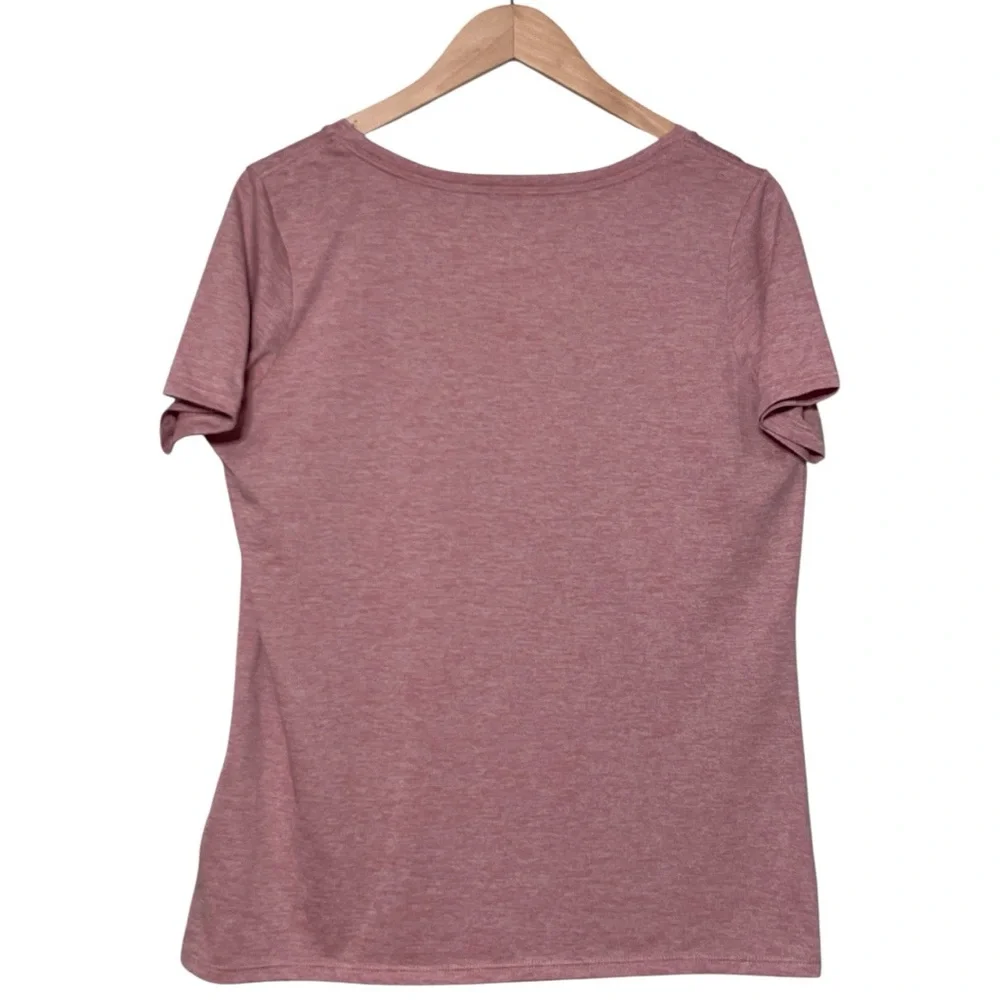 NIKE Dri-FIT Scoop Neck Tee Heathered Mauve | L
